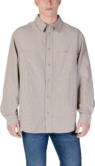 Këmishë Calvin Klein Jeans për meshkuj, beige