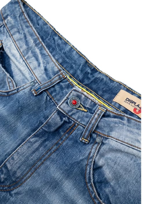 Pantallona Displaj jeans meshkuj, të kaltërta