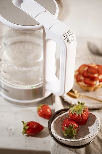 Çajnik elektrik qelqi, Mesko, MS1301, 1.7 L, kontroll temperature, LED, i bardhë