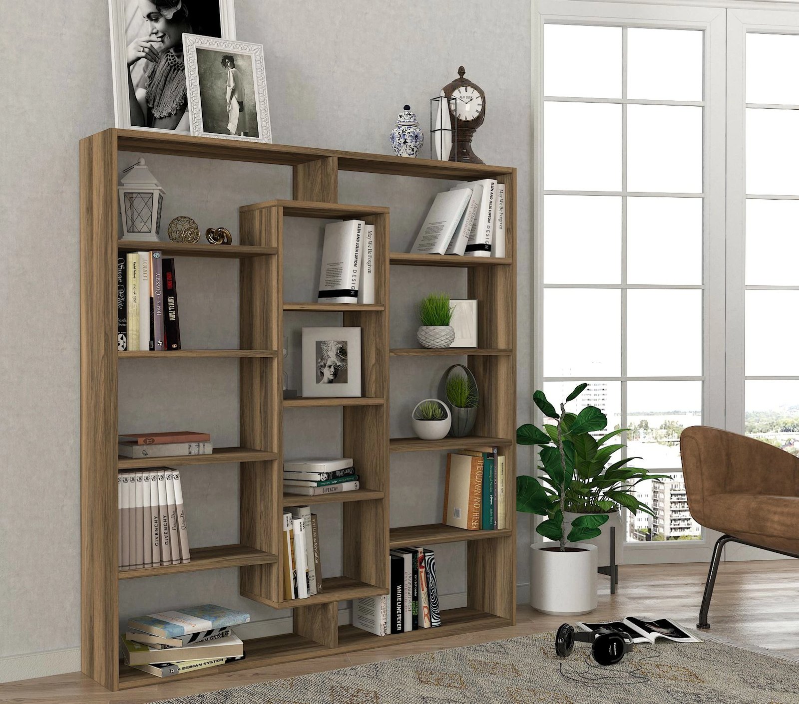 Raft librash Hanah Home, Ample, ngjyrë arre