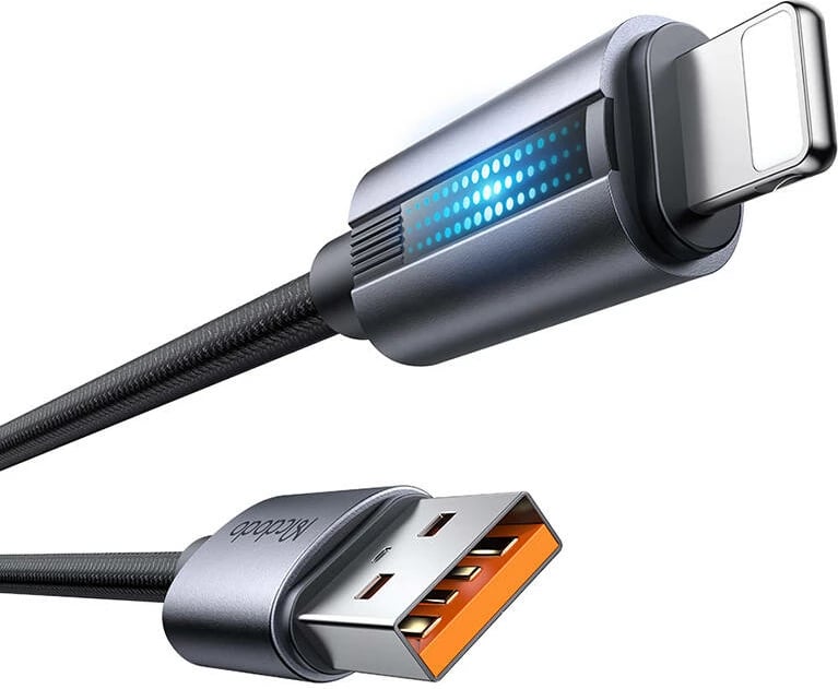 Kabllo Mcdodo CA-5660 USB-A në Lightning me dritë LED, 1.2m, e zezë