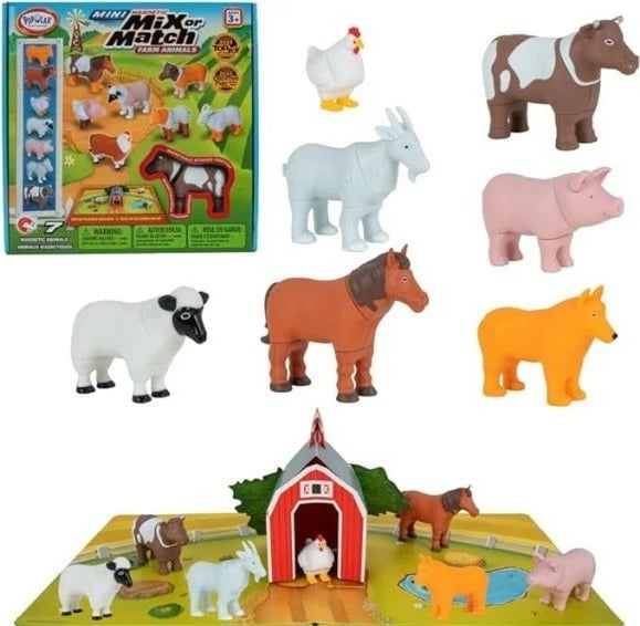 Set lodrash magnetike MalBlo, MALIK 62333, 7 kafshë ferme, shumëngjyrëshe