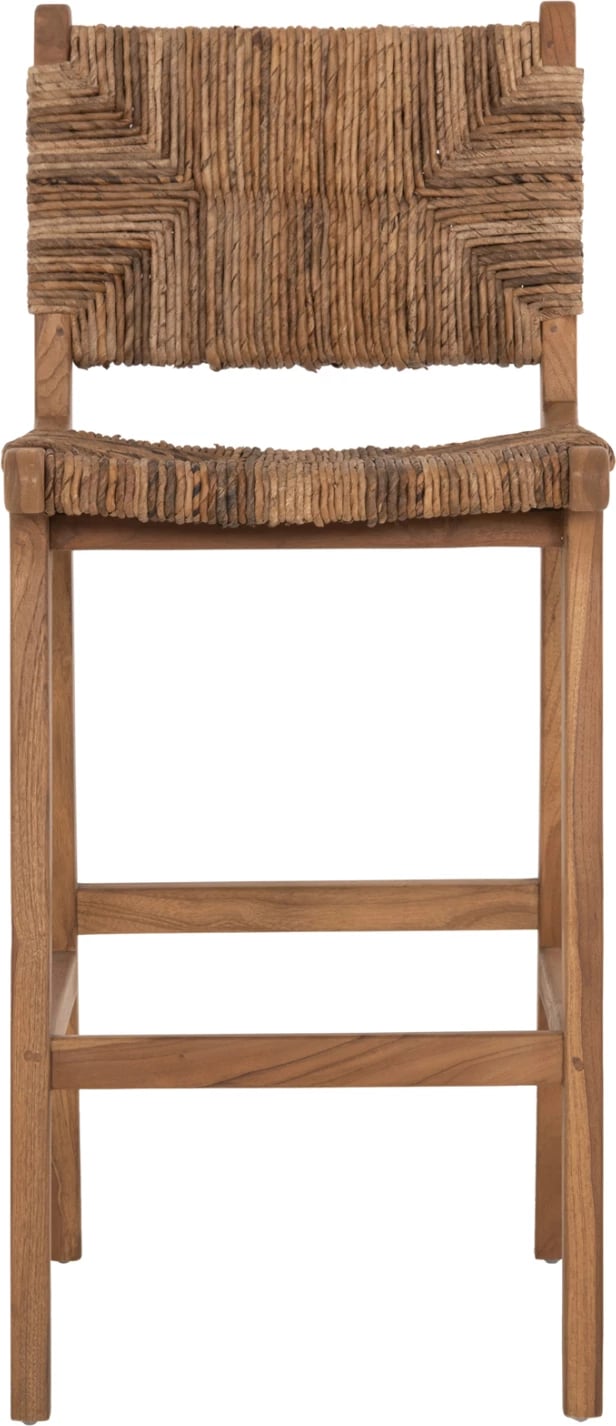 Karrige për bar WALTER FH9841 dru teak natyral-rush matt 46x55x105Hcm.