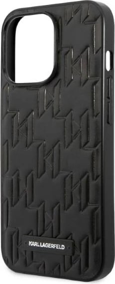 Mbështjellës Karl Lagerfeld KLHCP13XMNMP1K për iPhone 13 Pro Max 6.7", Monogram Plaque, i zi