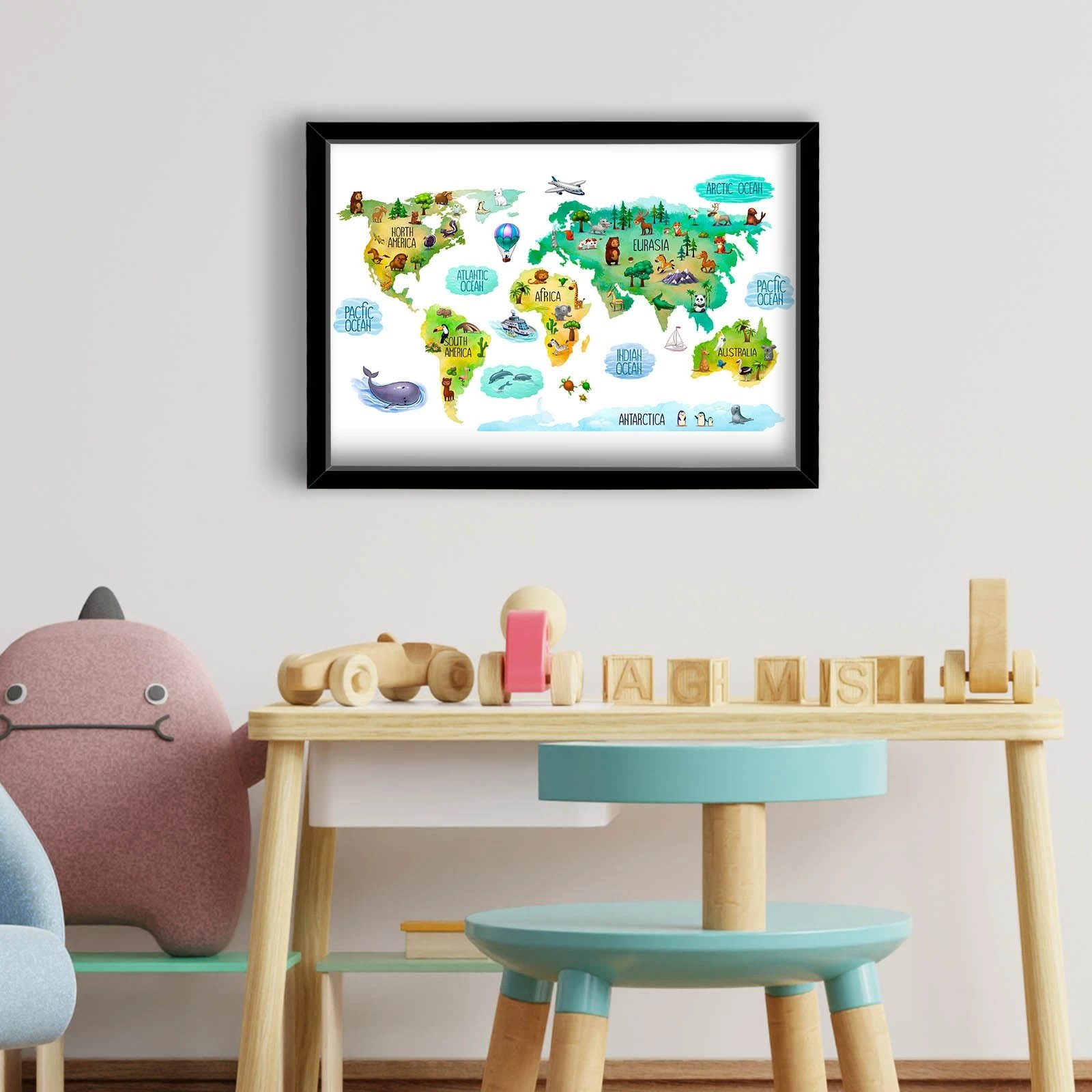 Pikturë dekorative me kornizë MDF, shumëngjyrëshe, Wallity 3853SCT-003, 38x53cm