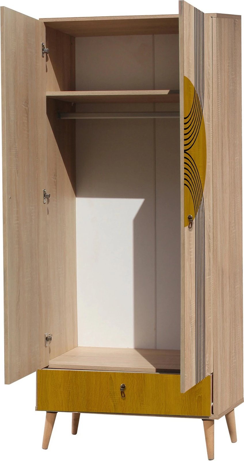 Dollap Hanah Home, City Gradrop Sun, shumëngjyrësh, me dizajn abstrakt, 80x190x45cm