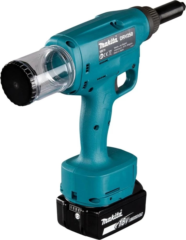 Riveter dore Makita DRV250RFJ, elektrik, 18V, Blu