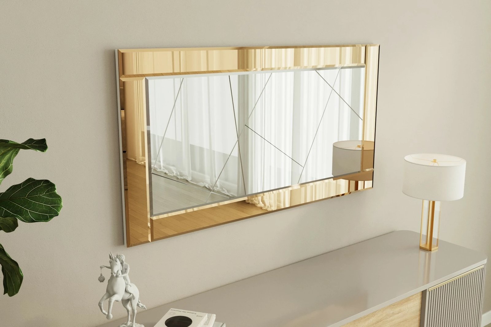 Pasqyrë Hanah Home, Pierre, bronzi, e bardhë