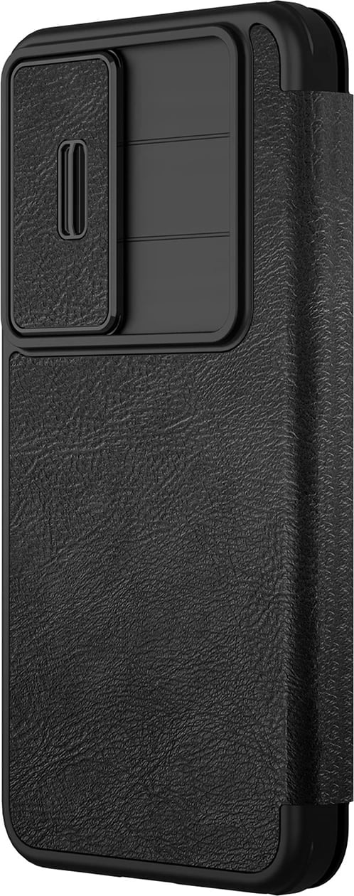 Mbështjellës Nillkin Qin Pro për Samsung Galaxy S25+, me flip dhe mbulesë kamere, e zezë