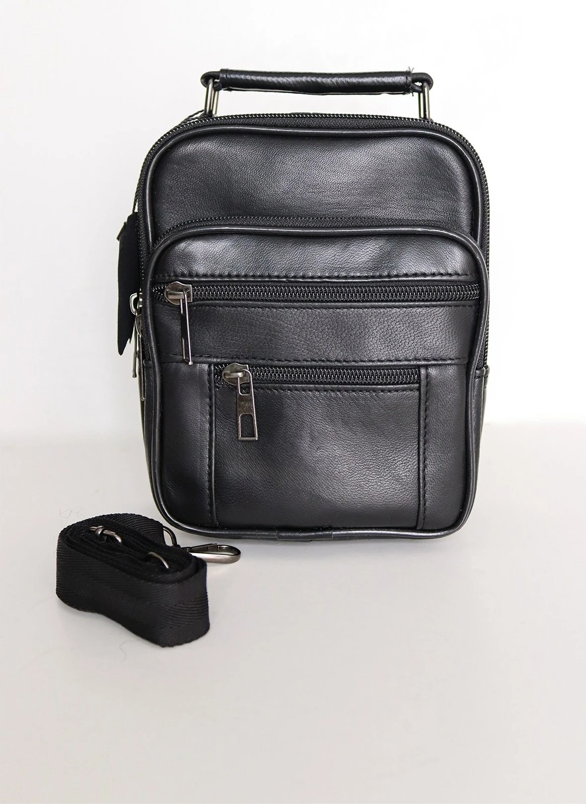 Çantë krahu prej lëkure, ngjyrë e zezë, Zoozie Bags, HDKELVEOM0002
