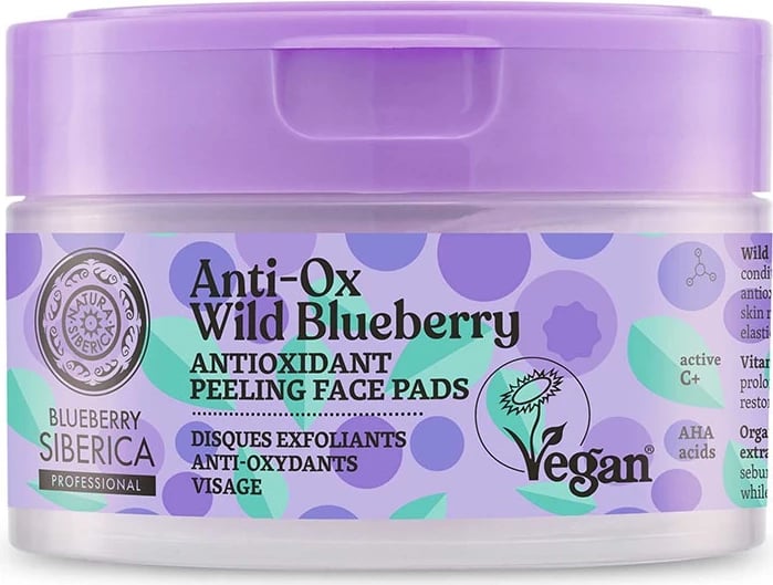 Patches për sy Natura Siberica Blueberry Siberica Vegan Antioxidant Peeling për femra, 20 copë