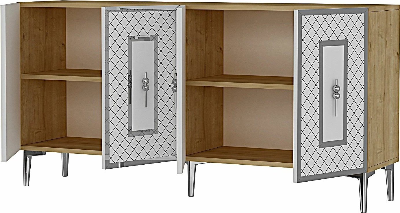 Konsol Skye Decor, Puma 150, ngjyrë lis safir, e bardhë, argjend