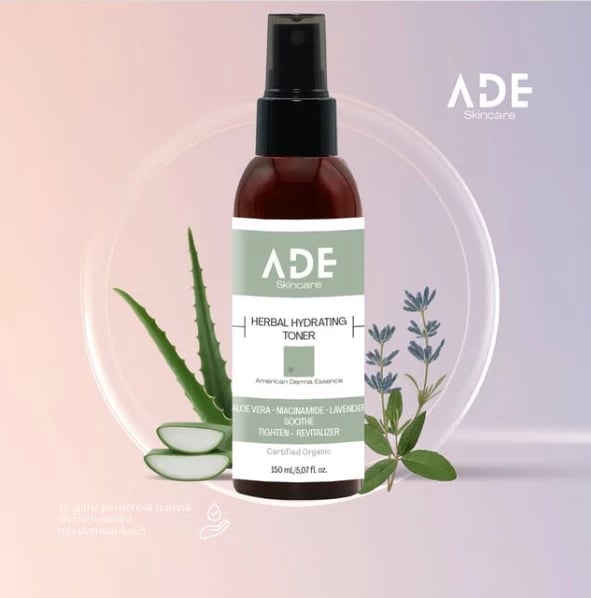 Toner për lëkurë ADE Herbal Hydrating Toner Aloe Vera + Niacinamide + Lavender, 150 ml