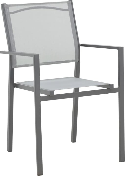 Karrige për kopsht Confidence metal anthracite dhe tekstilene gri 54x54x86cm