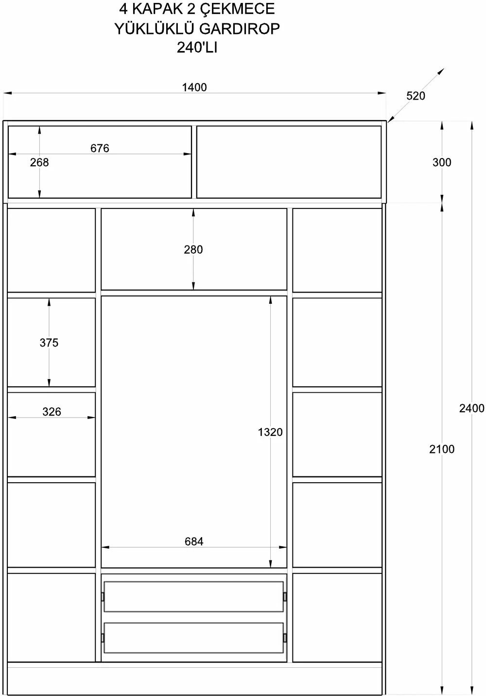 Dollap rrobash Skye Decor, ngjyrë e bardhë mat, RB-185-12