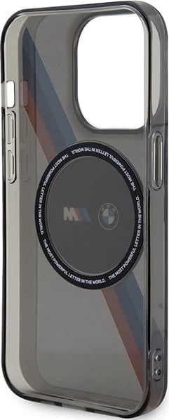 Mbështjellës BMW BMHMP14XHDTK për iPhone 14 Pro Max 6.7", Tricolor Stripes MagSafe, Gri