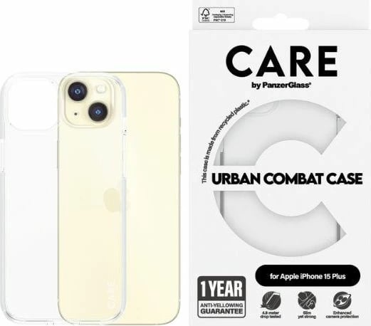 Mbështjellës PanzerGlass Urban Combat Case për iPhone 15 Plus, Transparent