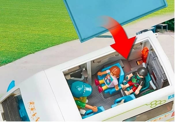 Set lodrash Playmobil City Life 71329, autobus shkolle me figura, 53 pjesë