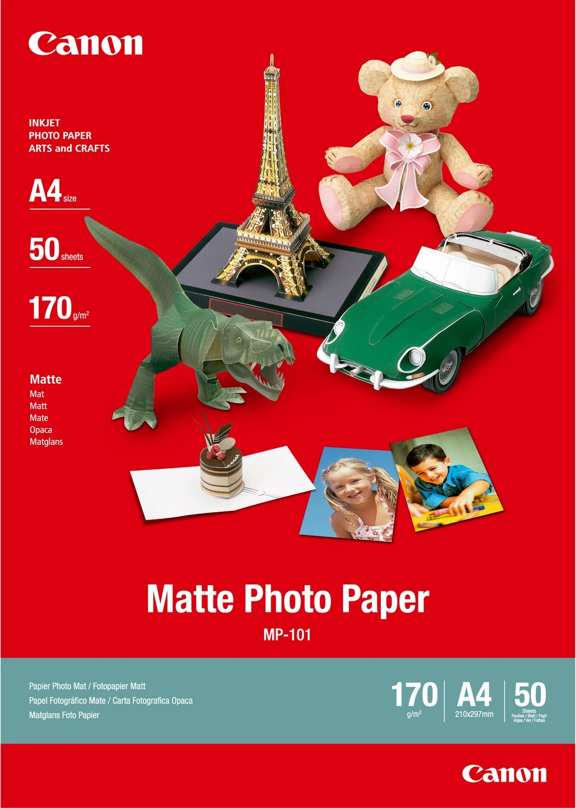 Letër fotografike matte Canon MP-101, A4, 170g/m², 50 fletë