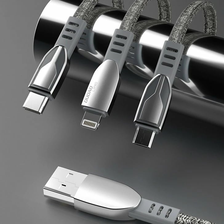 Kabllo USB Dudao L3PROM, 1m, micro USB, 5A, Gri