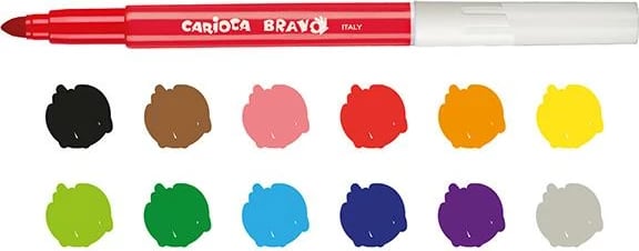 Markerë Carioca Bravo super të lajmë, 12 Ngjyra