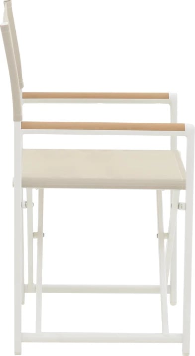 Tavolinë me karrige Mabu-Nares, 7 pjesë, alumin i bardhë dhe dru, 180x90x72.5 cm