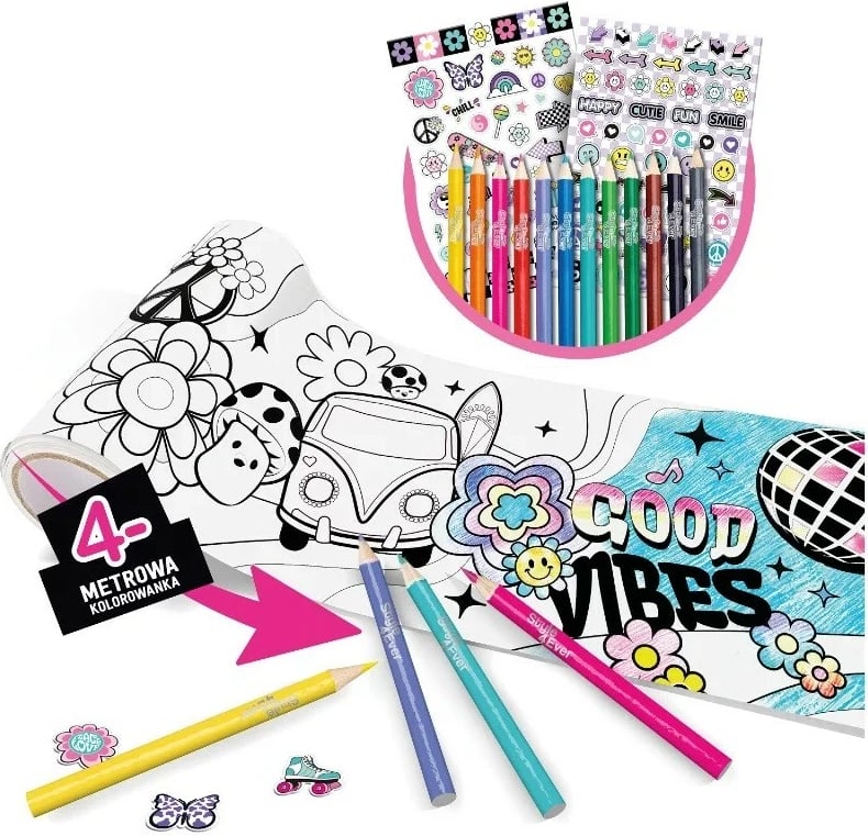 Set dekorimi për vizatim Epee EP60182 me rolë 4 metra, 12 kredka, ngjitëse