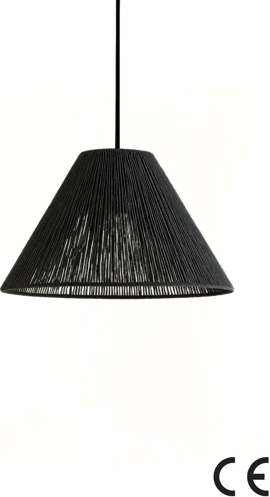 Llambë tavani Opviq, Ardena, trup plastik, kapak makrame, e zezë