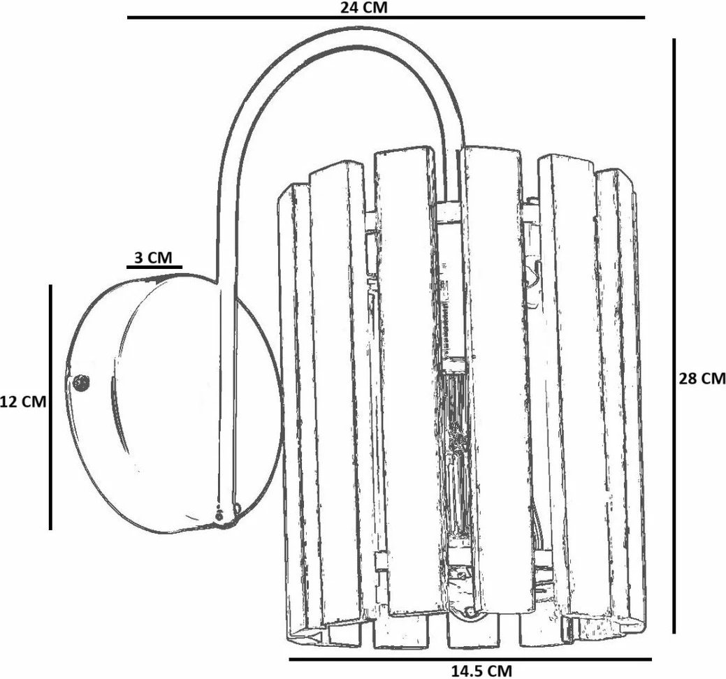 Llambë muri Opviq, ngjyrë arre dhe e zezë, 9074-1A Llambë muri Opviq, ngjyrë arre dhe e zezë, 9074-1A