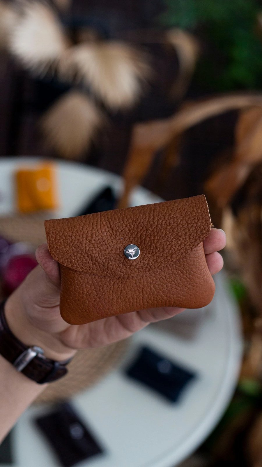 Mbajtës kartelash Zoozie Bags, ngjyrë tan, Murcia