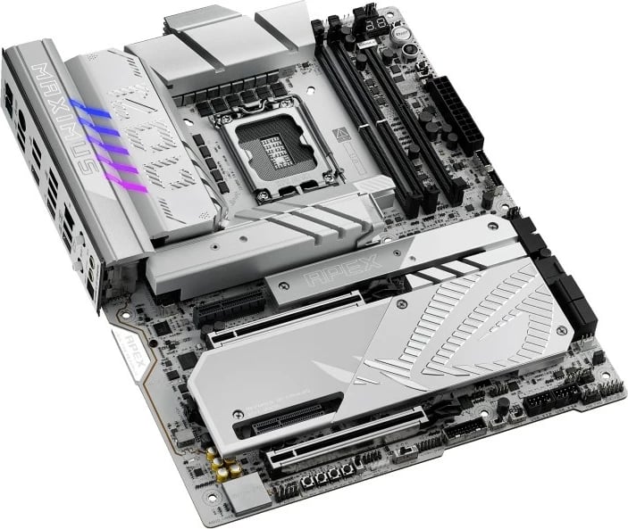 Pllakë amë, Asus ROG Maximus Z890 Apex, LGA1851, Intel Z890, ATX, 2x DDR5, PCIe 5.0 x16, Thunderbolt 4, Wi‑Fi 7, argjendtë gri