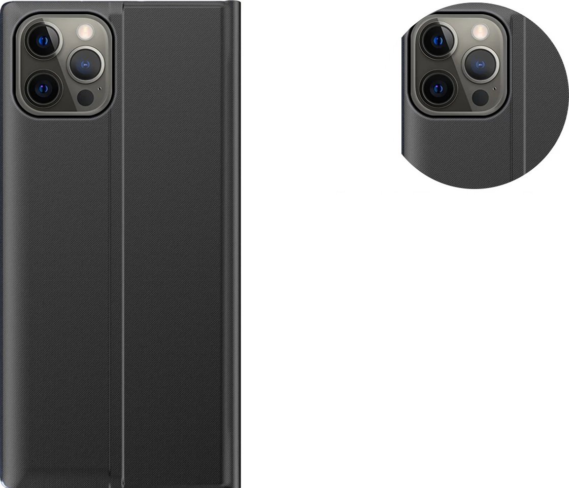 Mbështjellës Hurtel Sleep Case për iPhone 13 Pro Max, me dritare të zgjuar, Kaltër