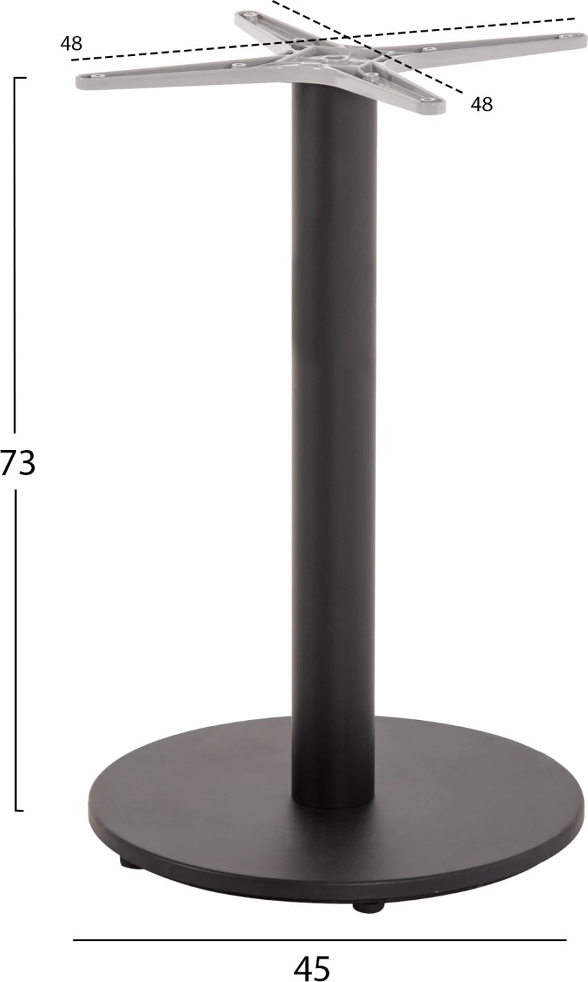 Bazë tavoline alumini, e zezë mat, FH476.01, 48x48 cm, Φ45x73H cm