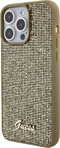 Mbështjellës Guess Disco Metal Script për iPhone 15 Pro Max, ari Mbështjellës Guess Disco Metal Script për iPhone 15 Pro Max, ari