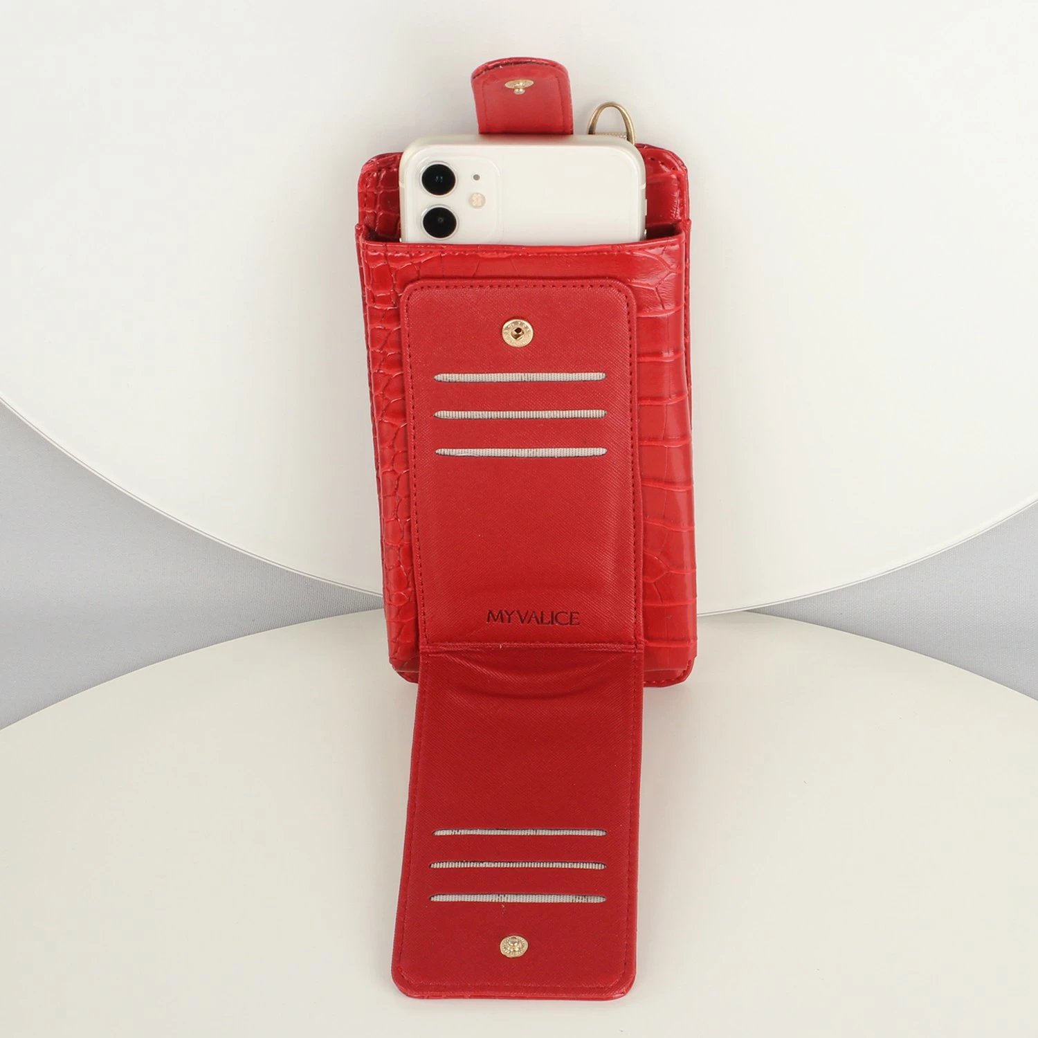Kuletë e kuqe crossbody për telefon dhe kartela, Zoozie Bags, 1173