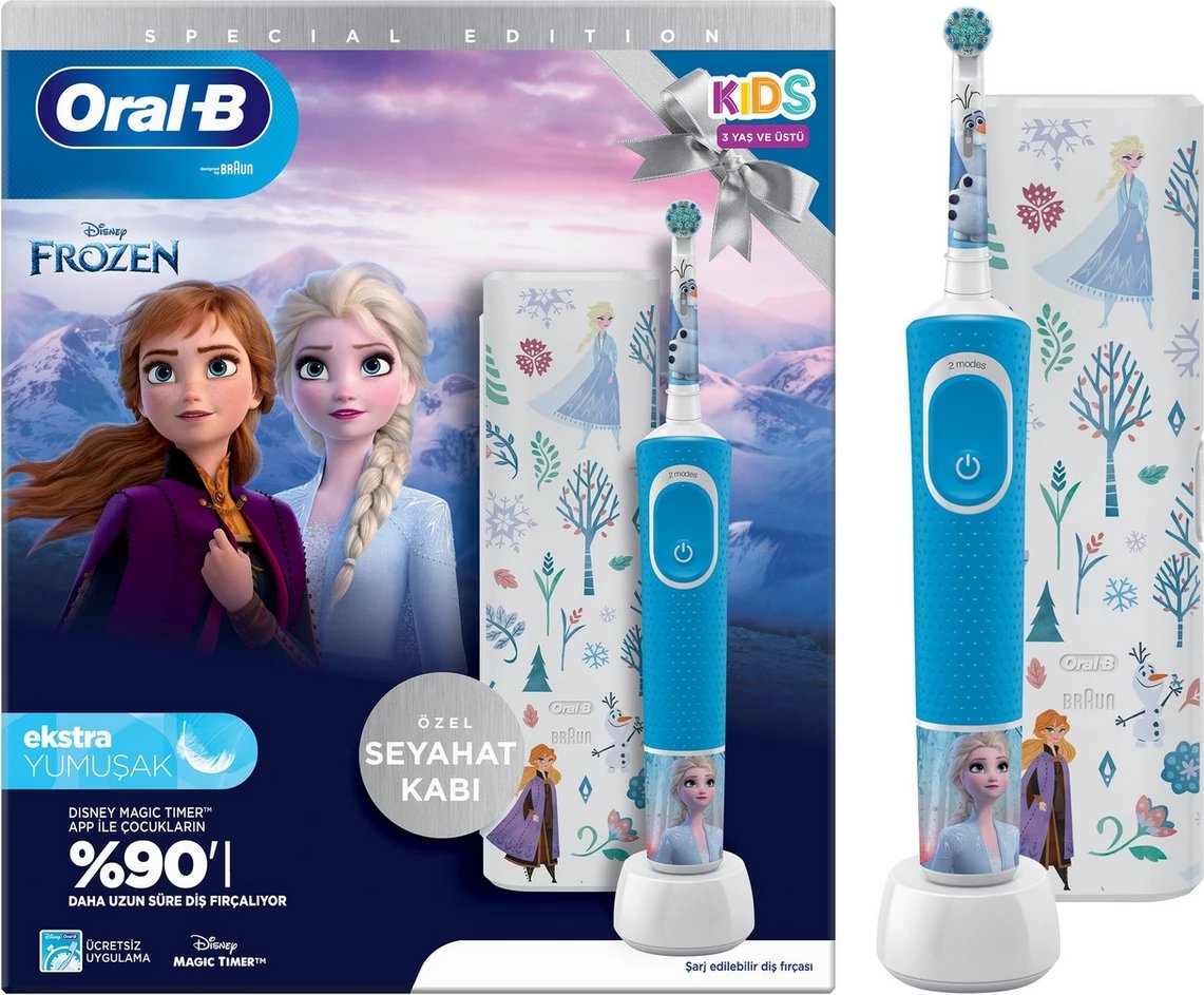 Furçë dhëmbësh elektrike, Oral-B Pro Kids Frozen 773178, me etui udhëtimi, standarde, blu
