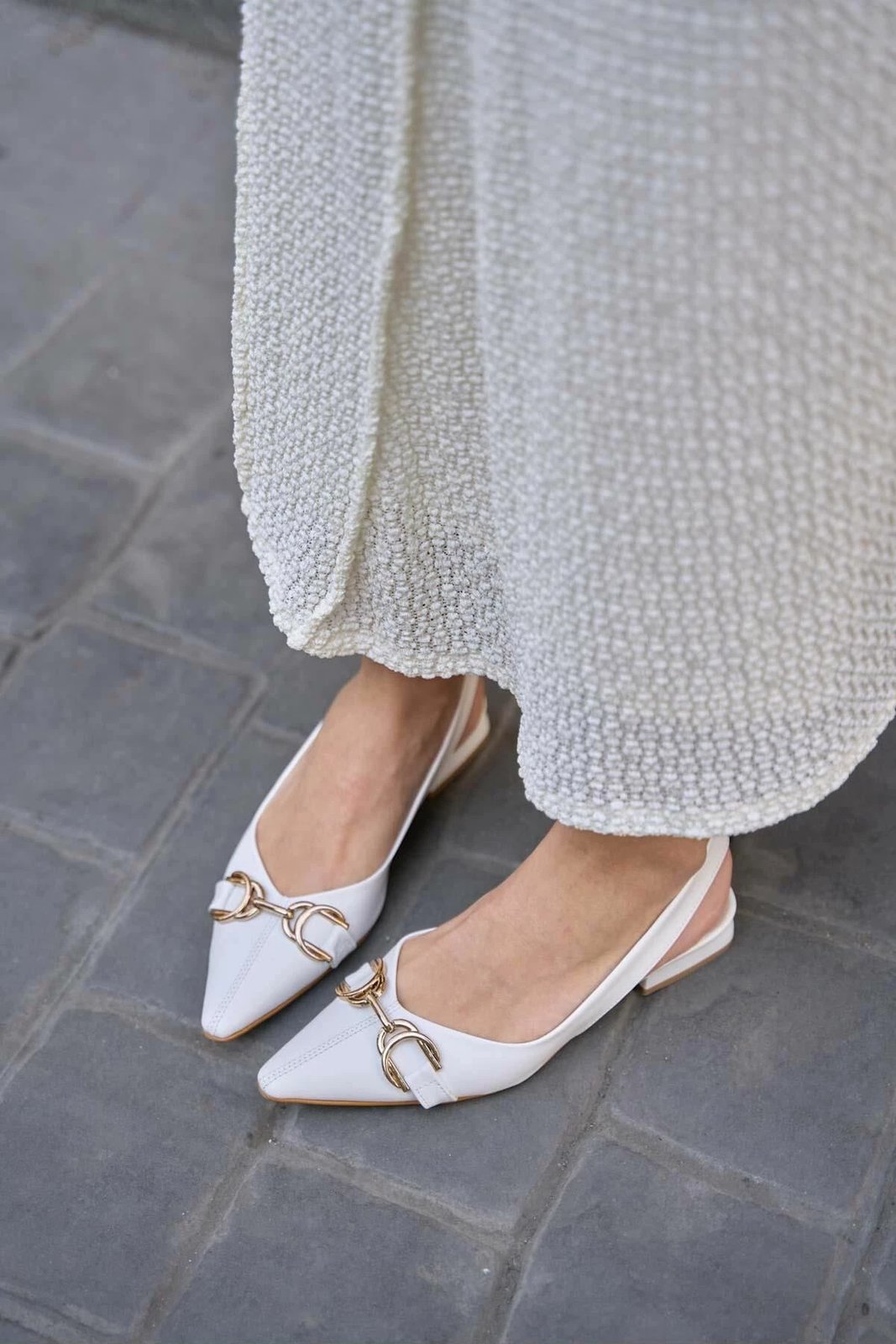 Balerina të bardha elegante për gra, Jumeon, MK1340024YFT10-02, nr. 40