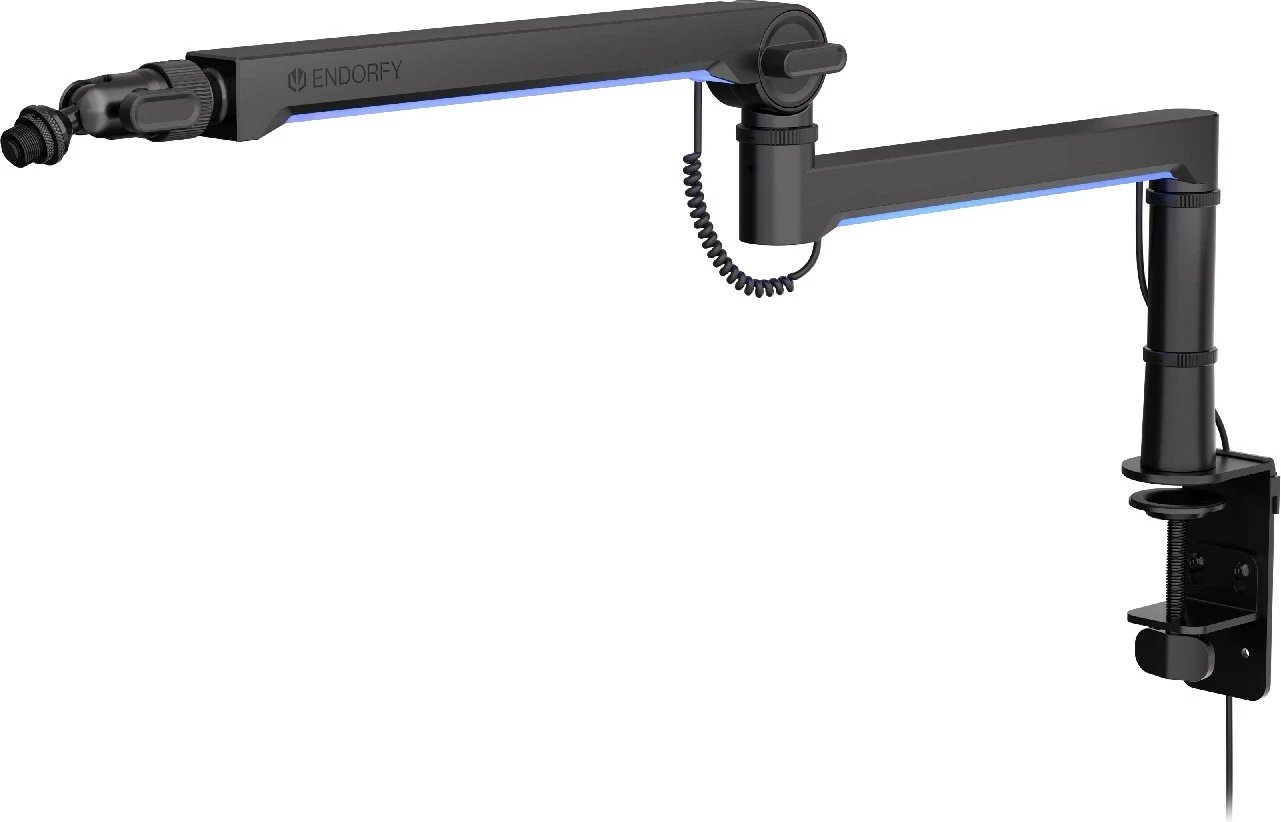 Krah mikrofonit Endorfy Broadcast Low Profile RGB Boom Arm, deri 2kg, LED, i zi