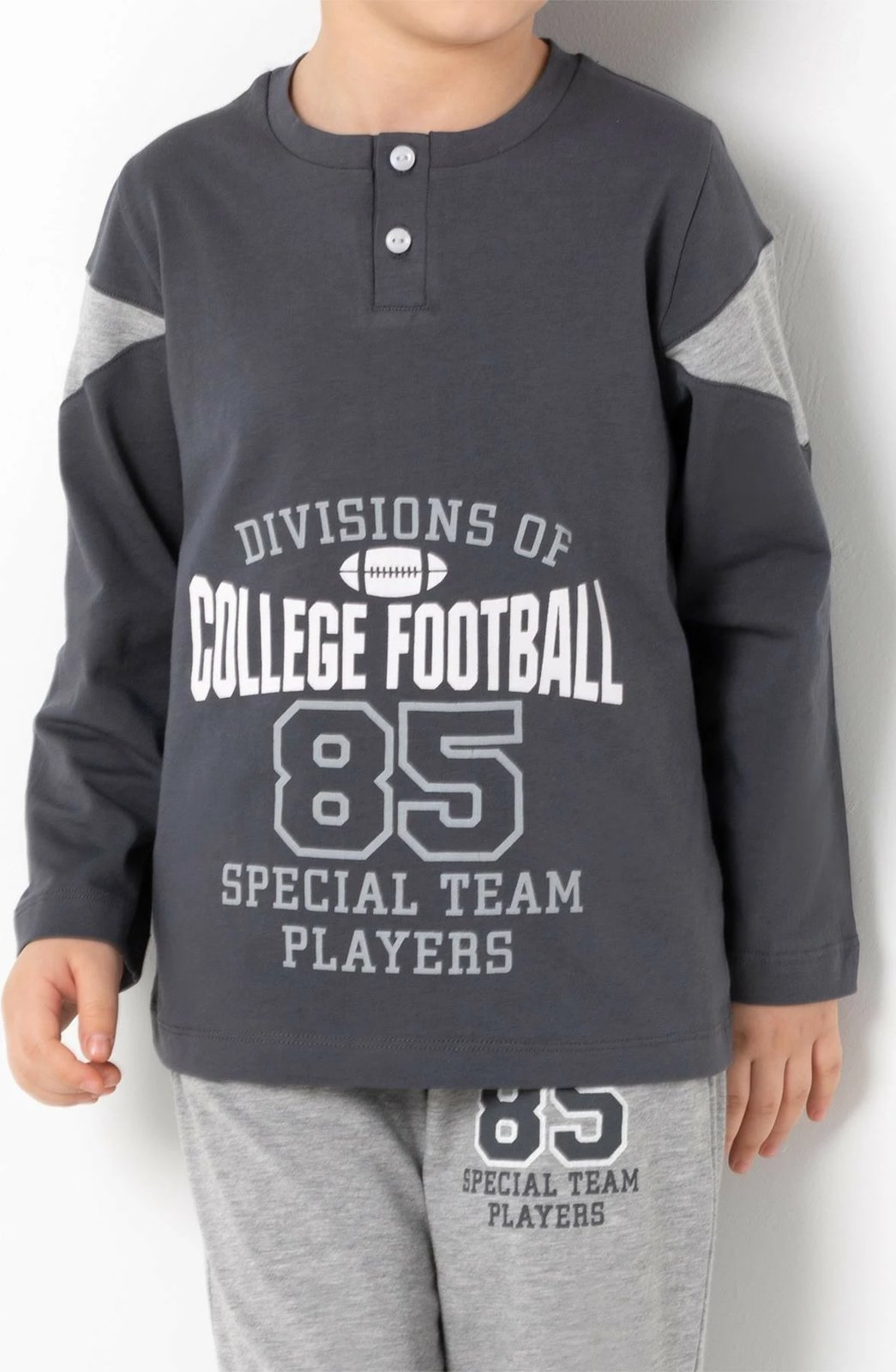 Pizhama për fëmijë Jumeon, 002-000704, ngjyrë gri e errët