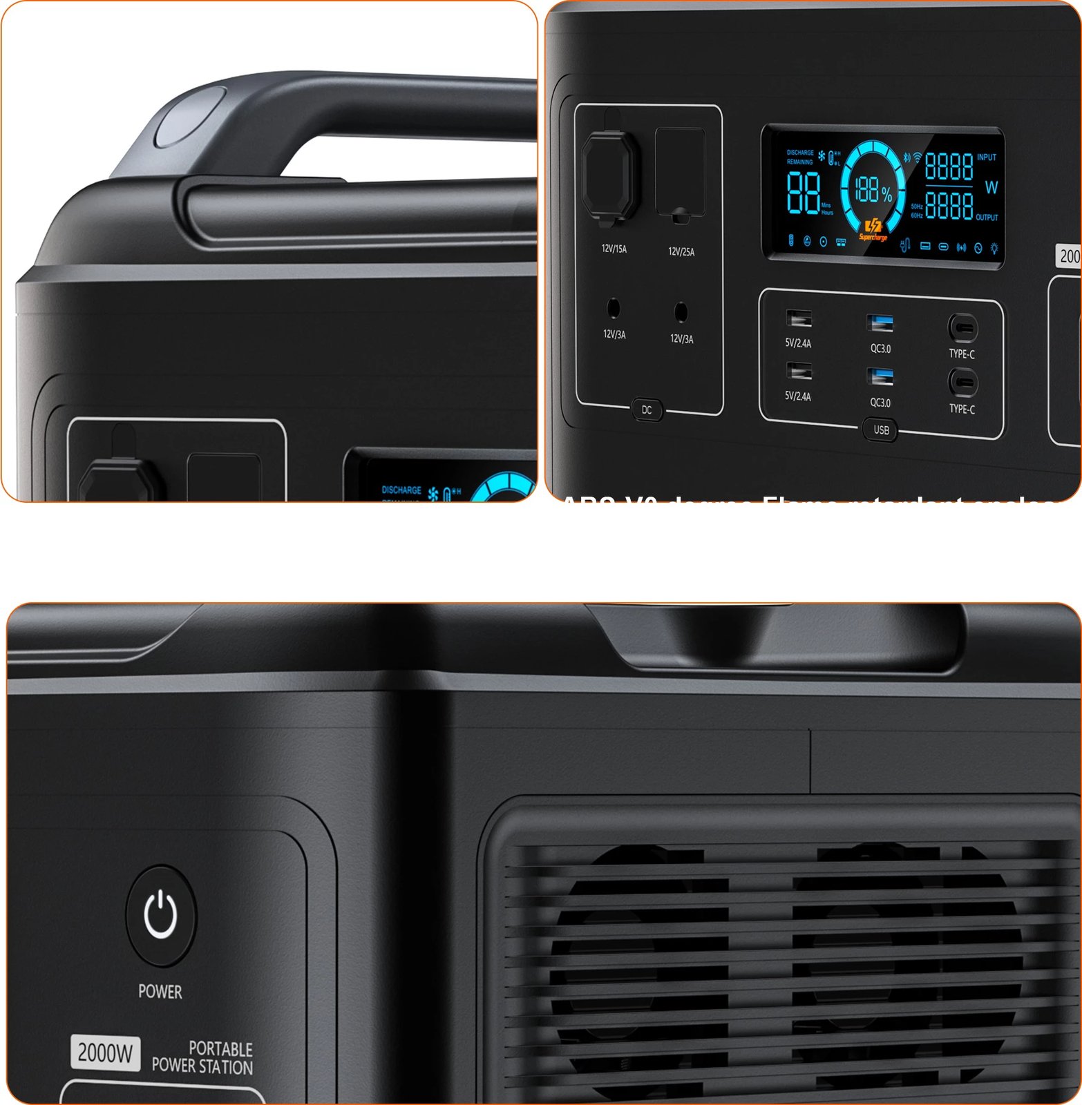 Stacion portativ energjie Choetech BS006 Super Mini, 1997Wh, 2000W, LiFePO4, i zi