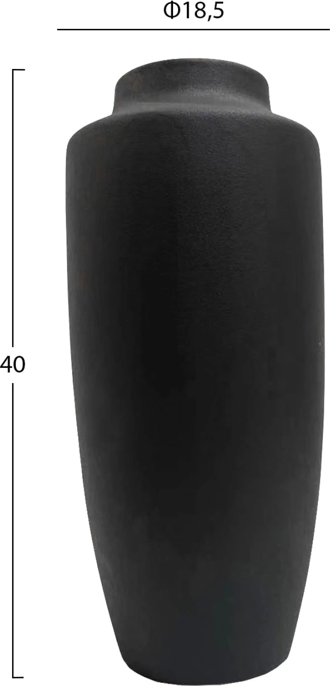 Dekor tavoline prej qeramike 'GALAD' FH4587.02, ngjyrë e zezë mat, Φ18,5x40Hcm