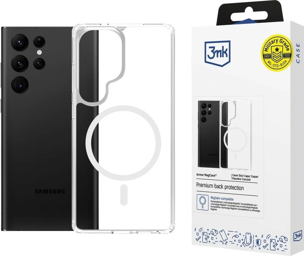 Mbështjellës 3MK Armor MagCase për Samsung S24 Ultra, MagSafe, Transparent