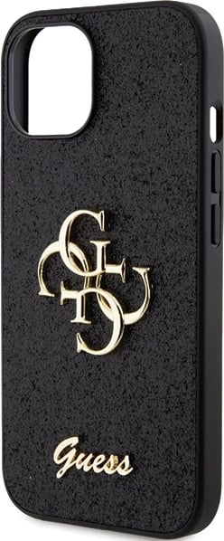Mbështjellës Guess Glitter Script Big 4G për iPhone 15, i zi Mbështjellës Guess Glitter Script Big 4G për iPhone 15, i zi