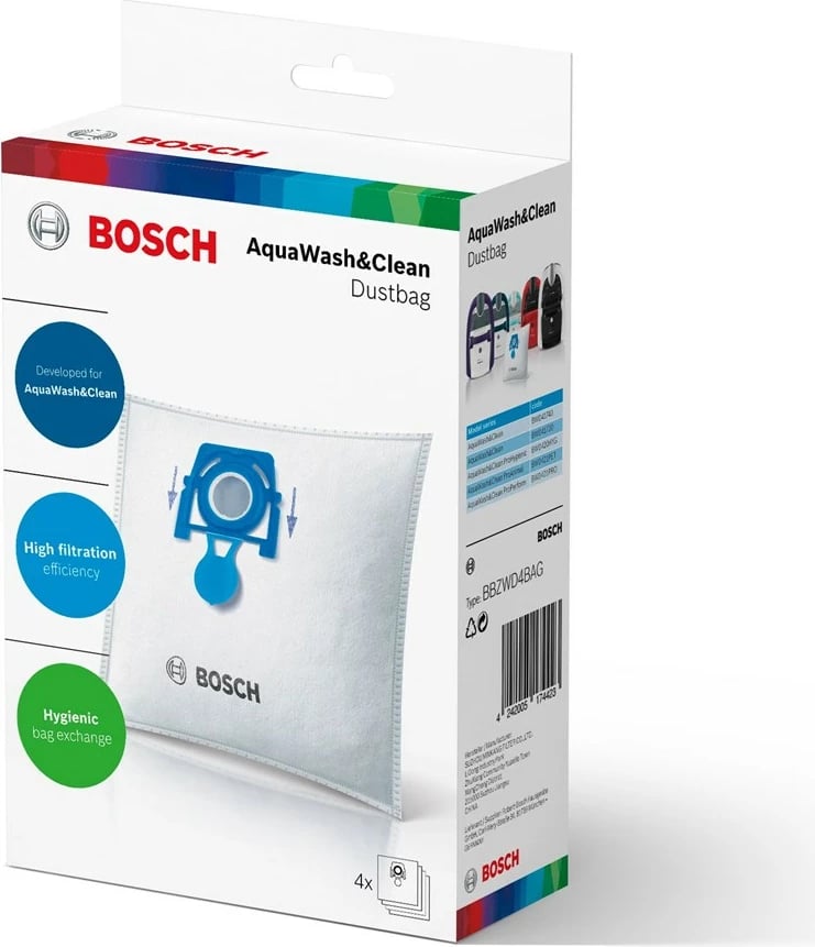 Qese për fshesë elektrike Bosch, BBZWD4BAG, e bardhë