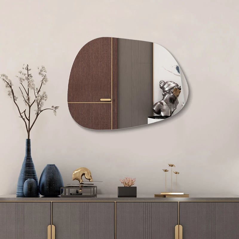 Pasqyrë moderne, formë e çrregullt, 46x1x60cm