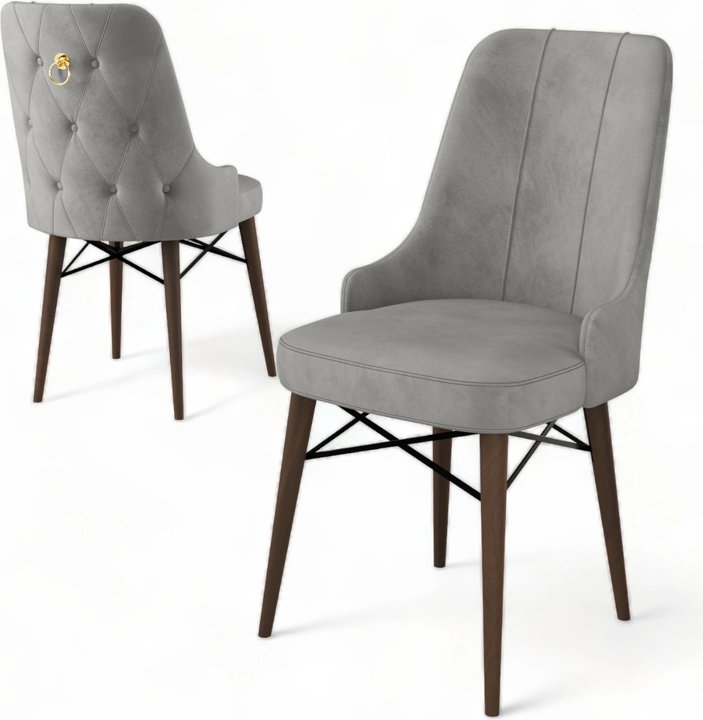 Set karrigesh (6 copë) Hanah Home, Pare, gri, kafe