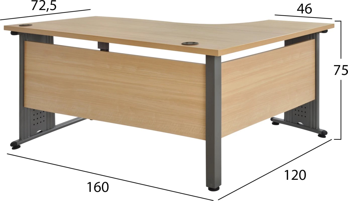 Zyre profesionale FH2043.01L kënd i majtë, ngjyrë lisi, 160x120x75