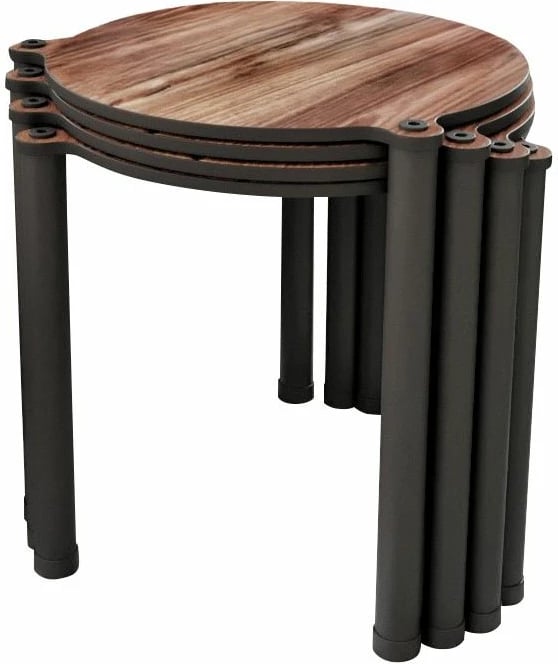 Tavolina ndihmëse të palosshme (4 copë), Skye Decor, Lavia 4, ngjyrë arre