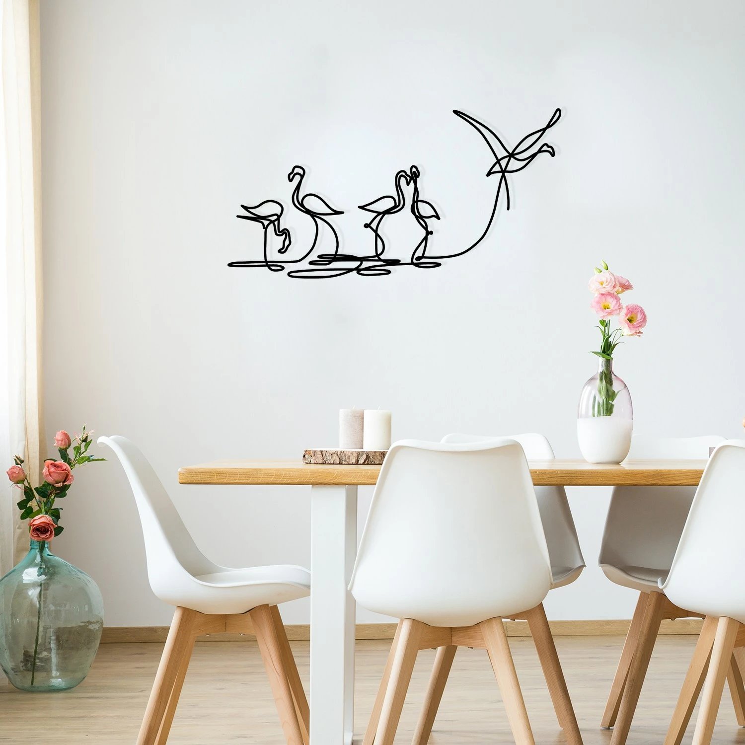 Aksesor dekorativ muri prej metali, flamingo, Wallity 316 S, ngjyrë e zezë, 10x15cm