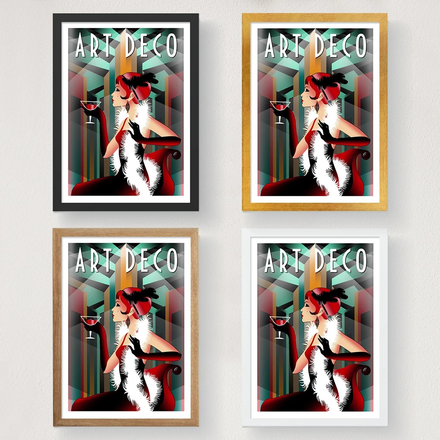 Poster A3 Art Deco, shumëngjyrësh, 29,7x42cm